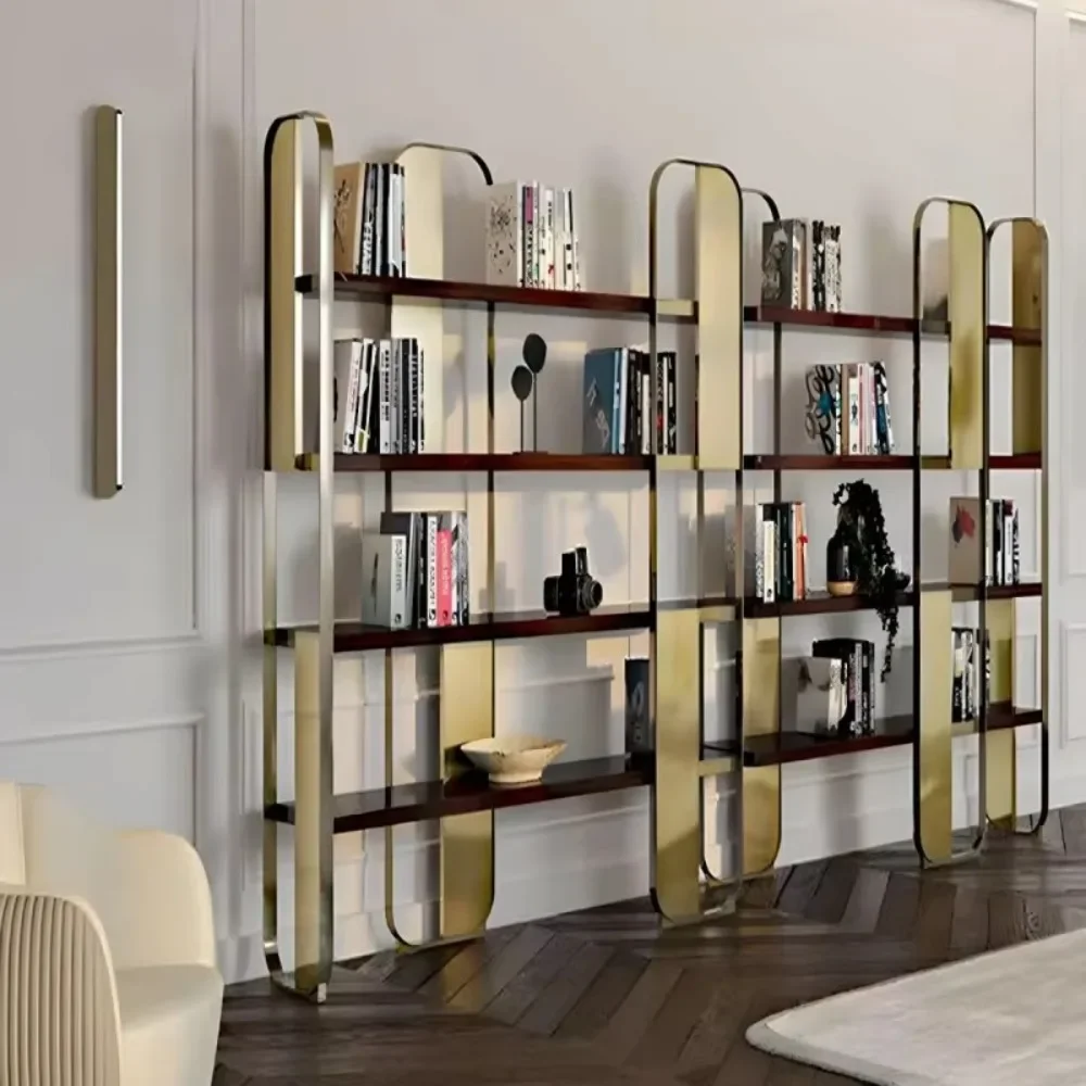 Stainless steel wall-mounted bookshelf living room apartment environmental protection and space saving