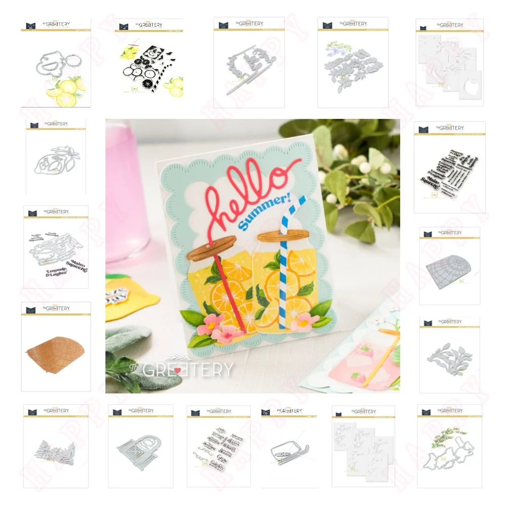 

Summer Silly Straws die Metal Cutting Dies Lemon for Stencils Hot Foil DIY Scrapbooking Album Stamp Make Embossing Paper Card