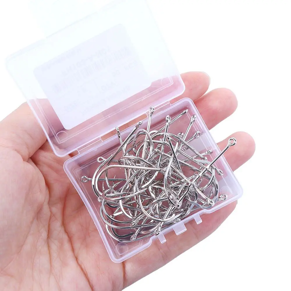 

Bait Accessories Anti-rust Single Circle Hook High Carbon Steel Barbed Fishhook Long Shank Fishing Hook Offset Narrow Bait Hook