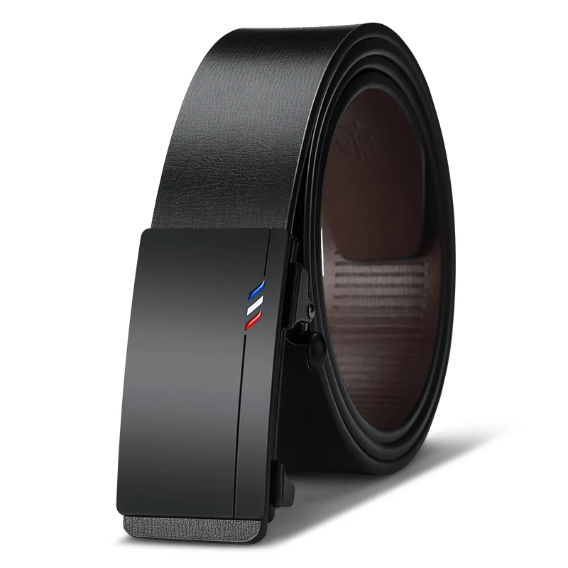 الرجال أحزمة جلدية موضة التلقائي مشبك جلد البقر الذكور أحزمة فاخرة مصمم حزام أسود 105-160 سنتيمتر حجم كبير حزام البنطال الجينز #1
