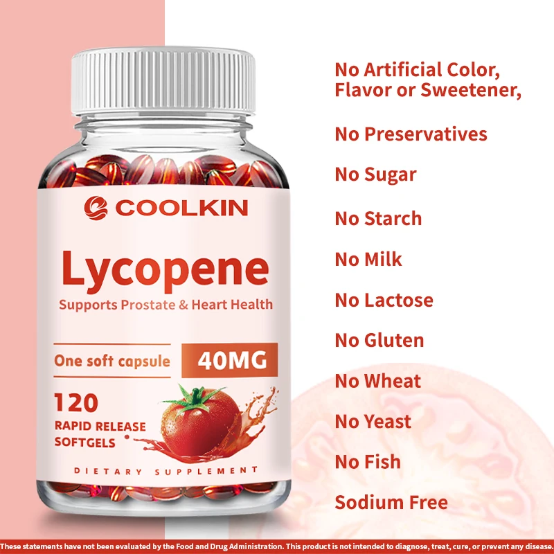 Lycopene Capsules 40mg - สนับสนุนต่อมลูกหมาก, ท่อปัสสาวะ, สุขภาพหัวใจ, สนับสนุนภูมิคุ้มกัน, สารต้านอนุมูลอิสระ