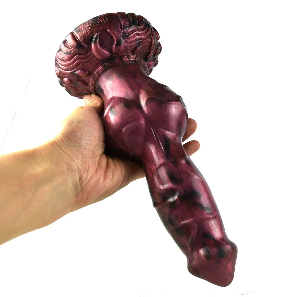 FAAK Fantasy Dog Knot Dildo With Sucker Large Dragon Penis Silicone Colorful Sex Toys For Women Anal Massage Adult Products