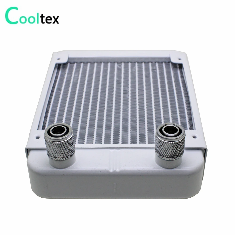 100% new White 120mm Aluminum water cooling radiator cooled Screw thread G1/4' for computer CPU Laser cooler Heat Exchanger