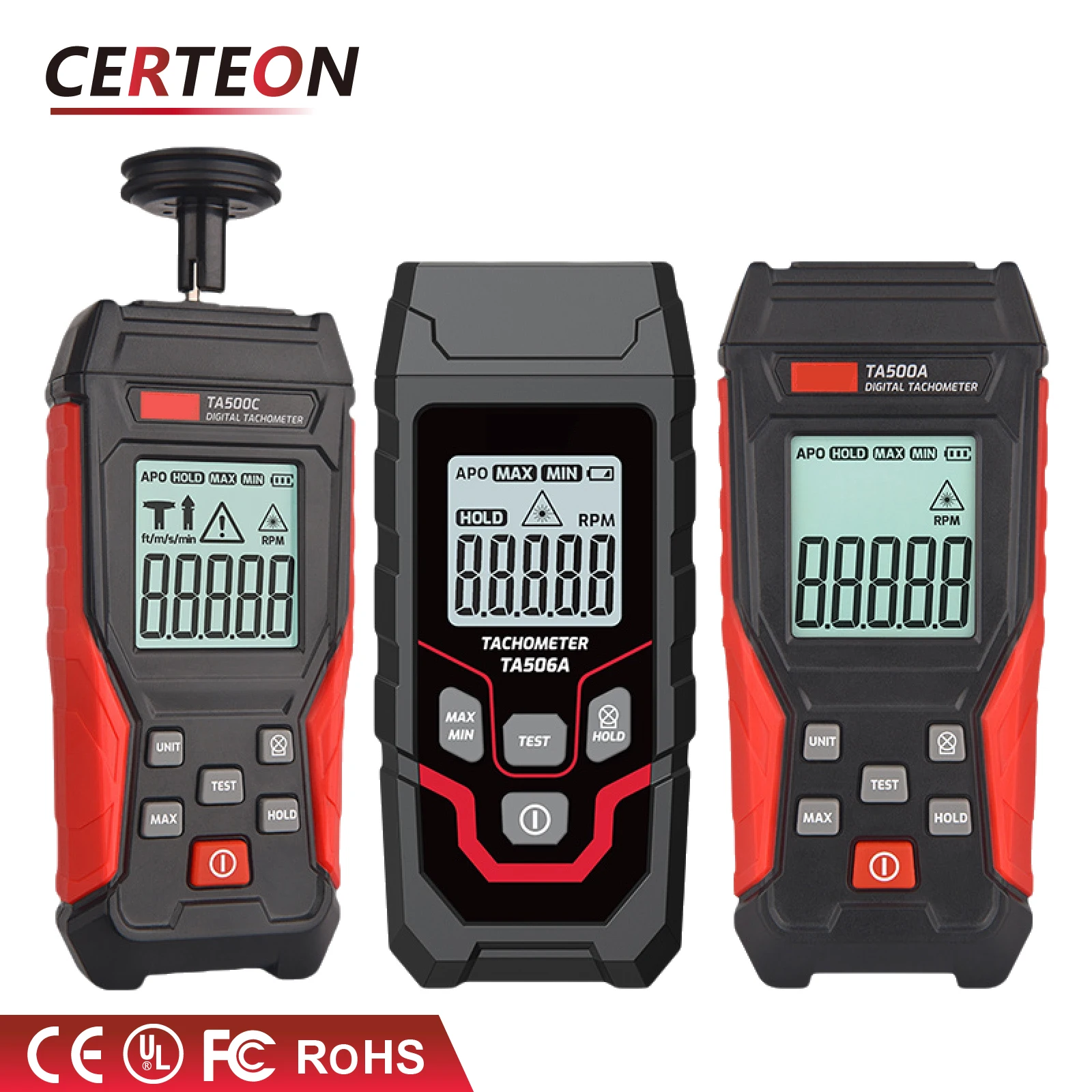 2026 hot Non Contact Tachometer Rpm Meter Handheld Laser Contact Motor Engine Dual Mode Portable Adjustable Digital Laser Tachom