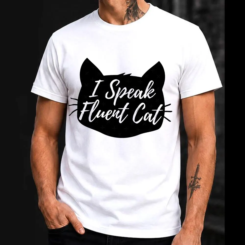 Funny Cat Gift T-shirt Short Sleeve Graphic Clothes All size tops S-6XL 100% Cotton Print Tee