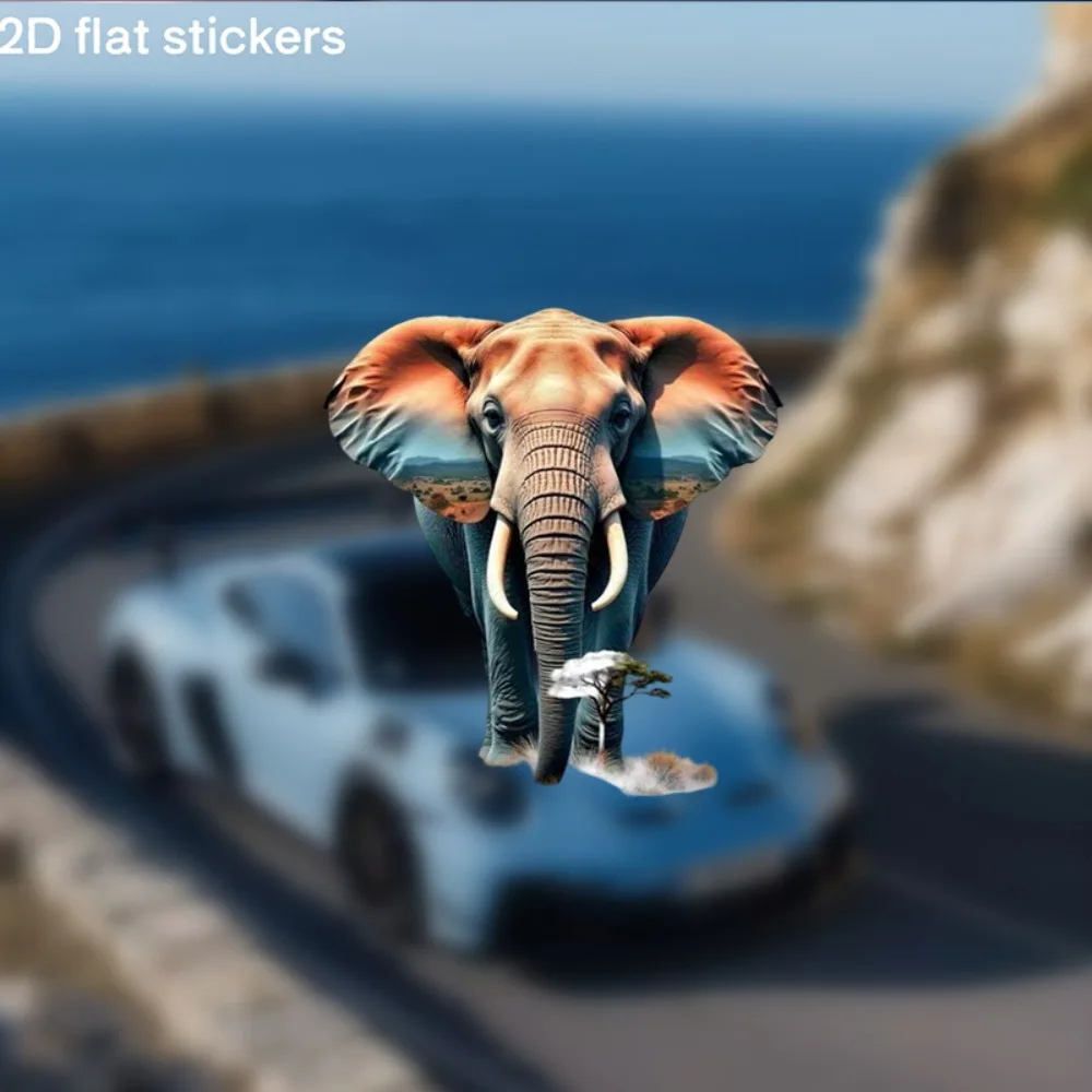 

Glossy Stickers Featuring Elephants And The African Savannah Perfect for Decorating Cars Laptops Water Bottles. These