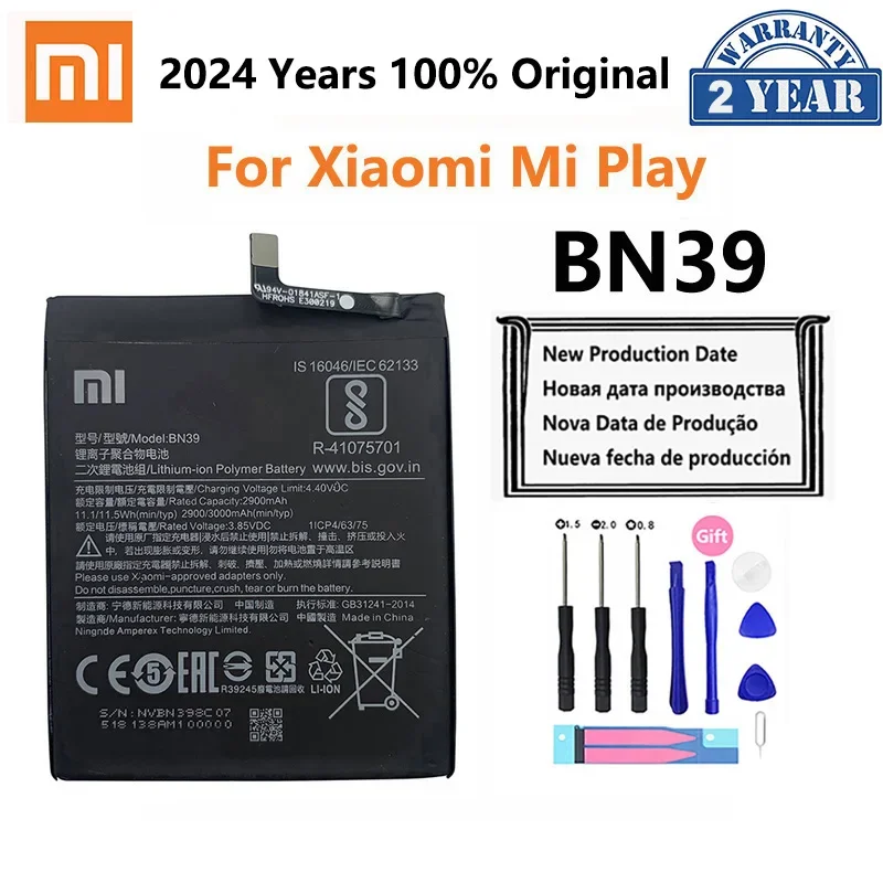 

Xiao Mi 100% Original Battery BN39 For Xiaomi Play MiPlay Mi Play 3000mAh High Capacity Rechargeable Phone Batteria Akku