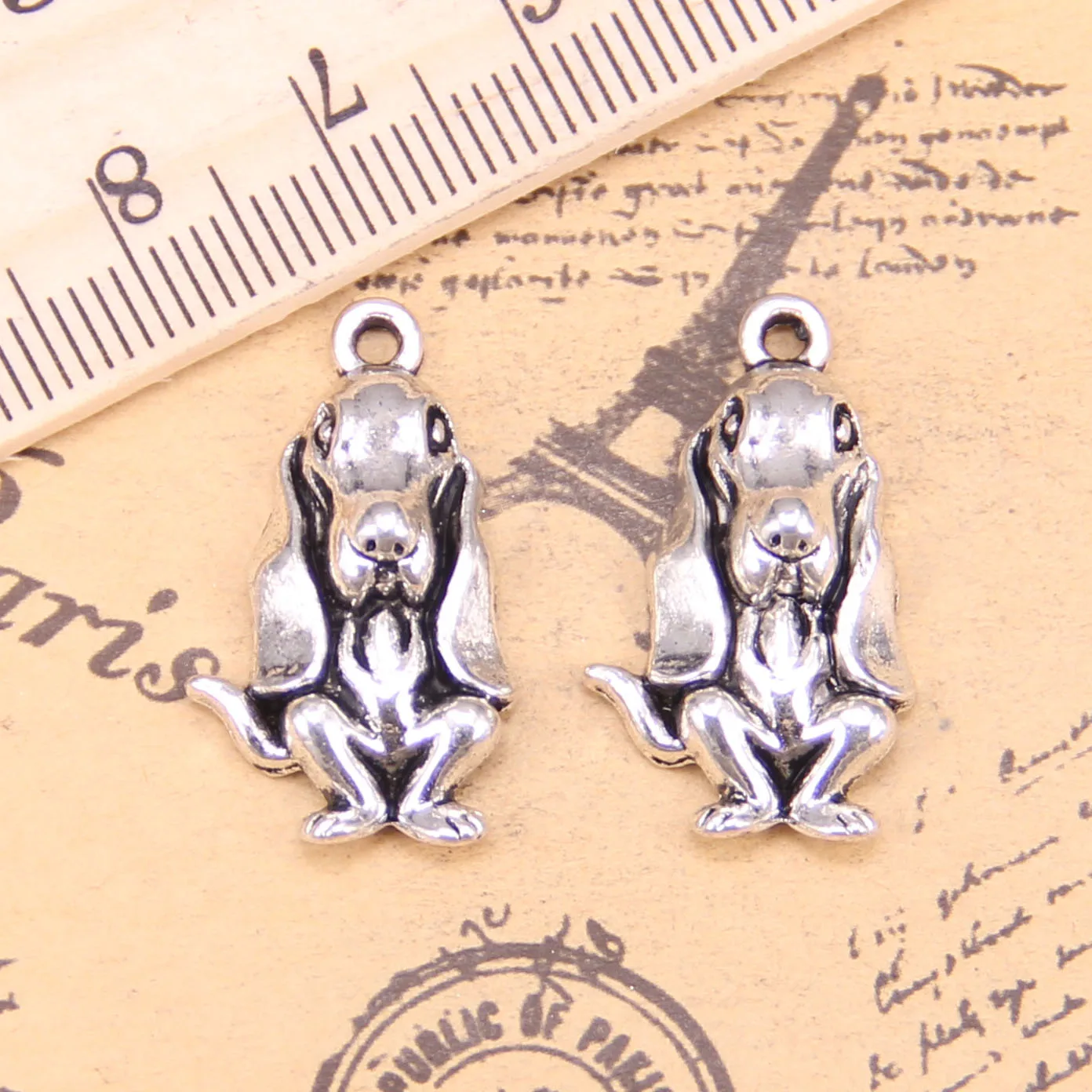 58pcs Jewelry Charms hound dog 25x14mm Antique Silver Plated Pendants Making DIY Handmade Tibetan Silver Jewelry