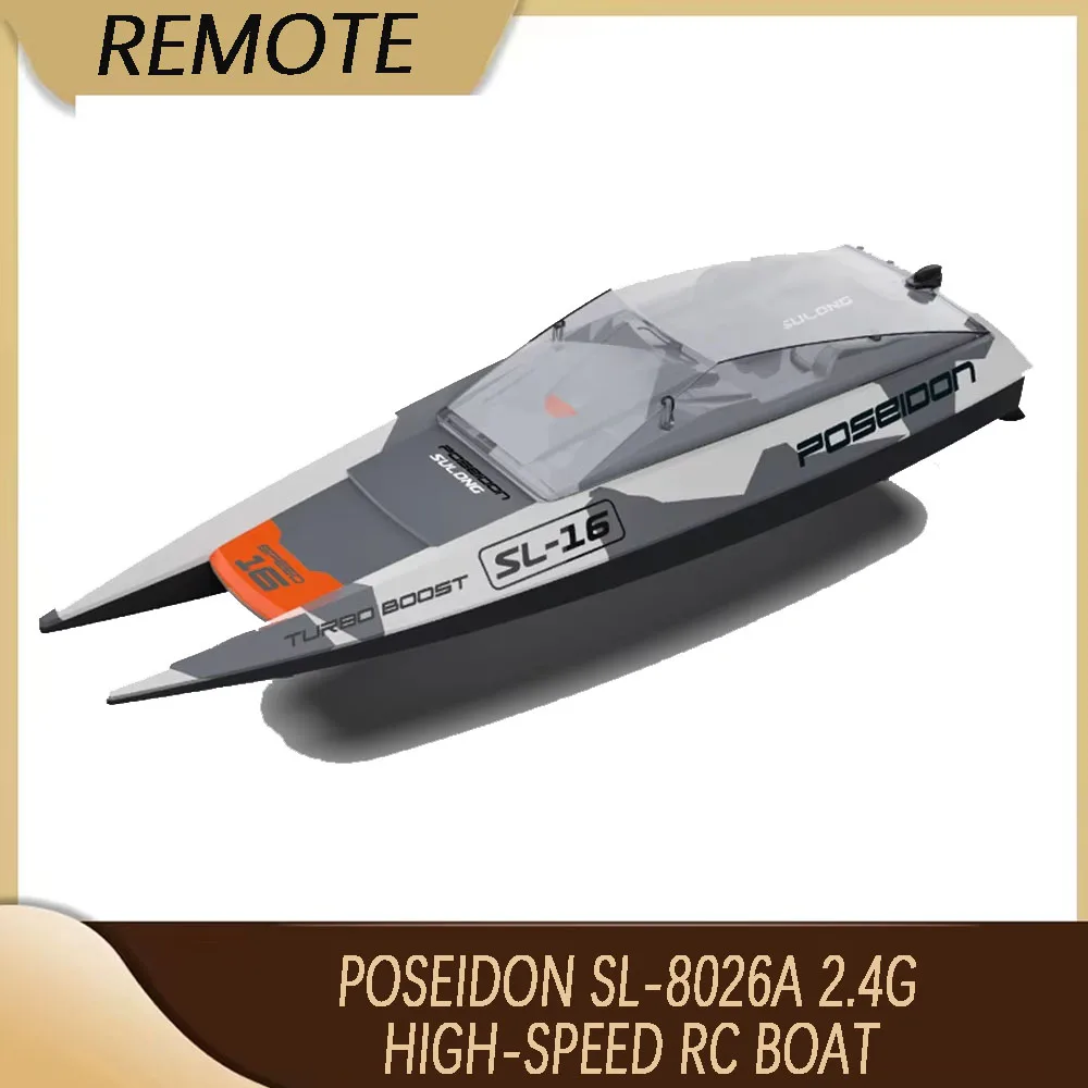 

Remote Control Boat Wireless Electric 2.4G Poseidon Remote Control Speedboat High-speed Water Toy Model SL-8026A