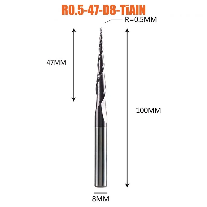 Hardmetaal frees, volhardmetaal, 4mm 6mm 8mm, kogelfrees, taps toelopende frees, freesbits, taps toelopende frees voor hout en metaal