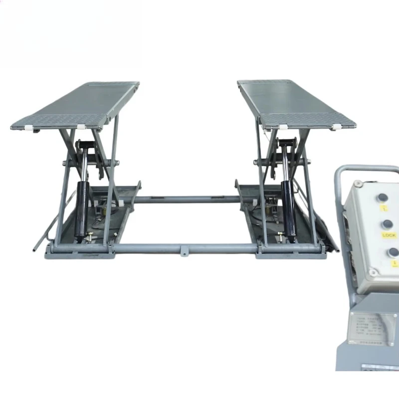 Hydraulic alignment double cylinder car scissor lift 220V 3000kg electric drive platform CE certified 40 inch lift