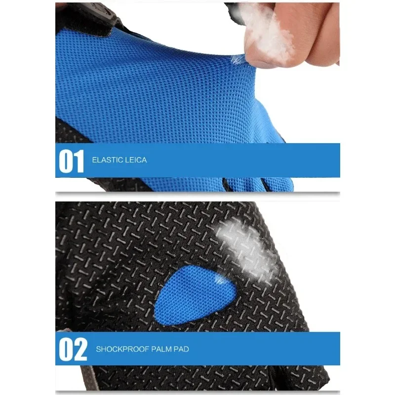 Guantes de medio dedo para hombre y mujer, manoplas antideslizantes con almohadilla de Gel para gimnasio, ciclismo, accesorios de bicicleta