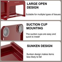 Suction Cup Tissue Box Plastic Waterproof Wall Mounted Tissue Holder Convenient No Drill Bathroom Storage Shelves Toilet