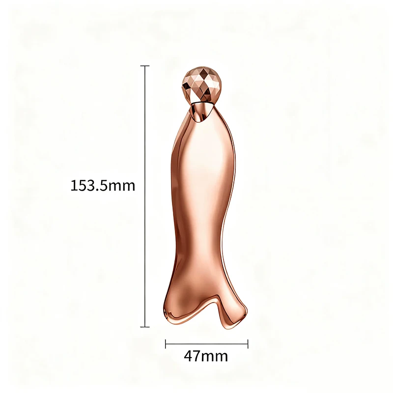 Fish-Shaped Zinc Alloy Scraper - 3D Rolling Facial Massage Tool for Lymphatic Drainage, Portable Gua Sha Board Tool