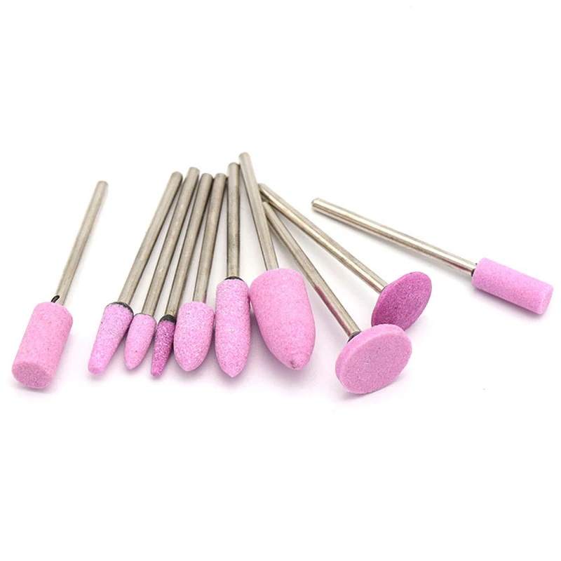 1pcs/5pcs/10pcs 2.35mm Shank Abrasive Mounted Stone Cylindrical For Rotary Tools Grinding Wheel Head Pro Polishing Ceramic Pink