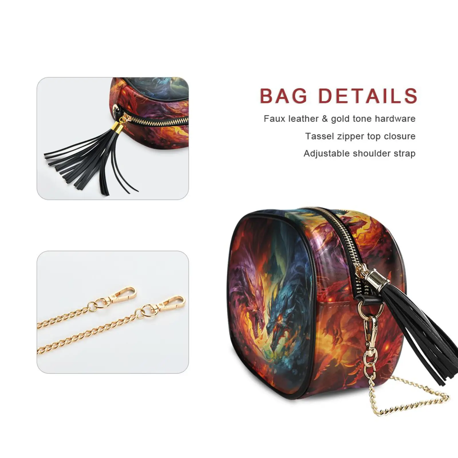 HOT Small Shoulder Bag For Women Messenger Bags Ladies Retro Leather Dragon print design Handbag Purse Female Crossbody Bag