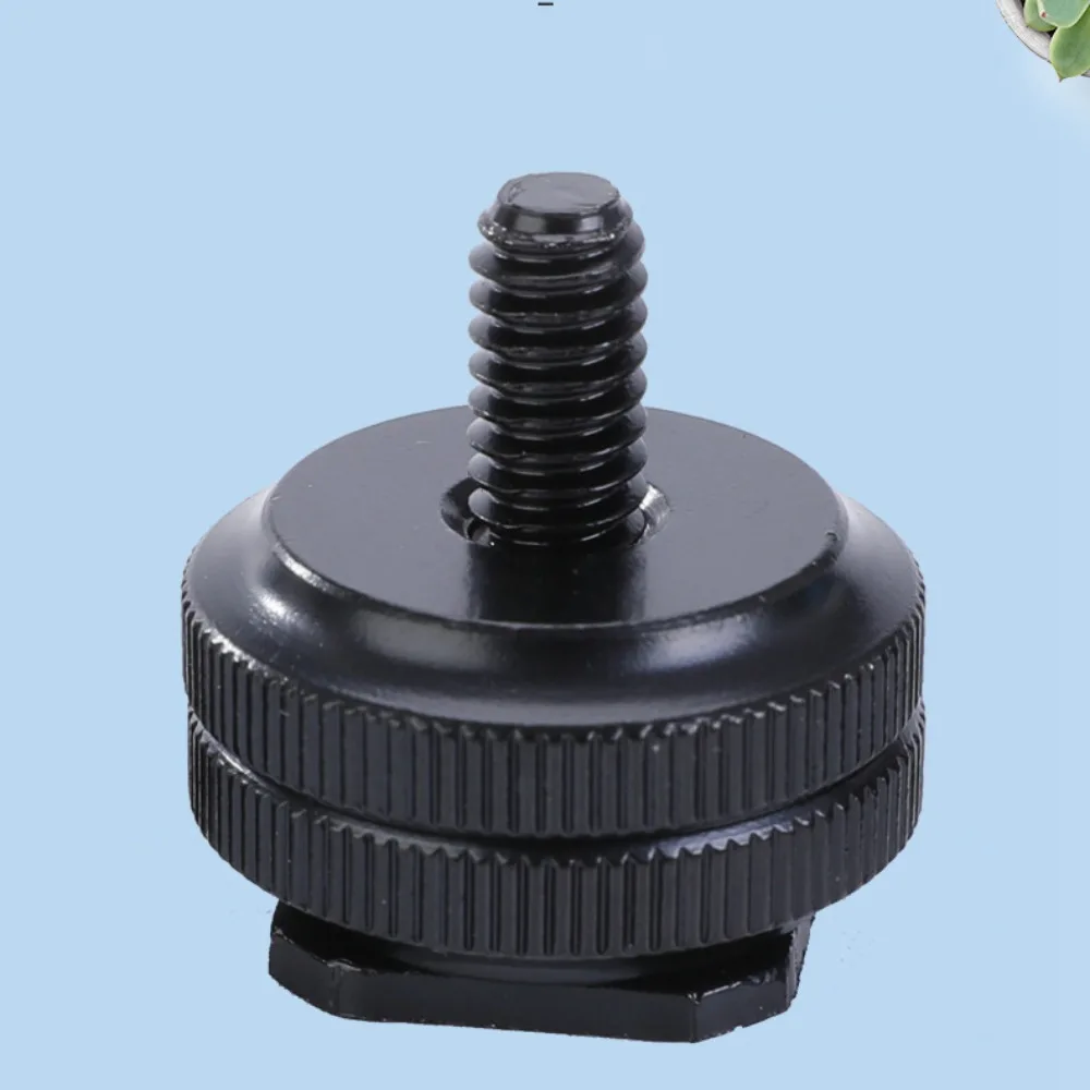Aluminum Alloy Hot/Cold Shoe Mount New Dual Nut Screw Thread Tripod Mount 1/4\