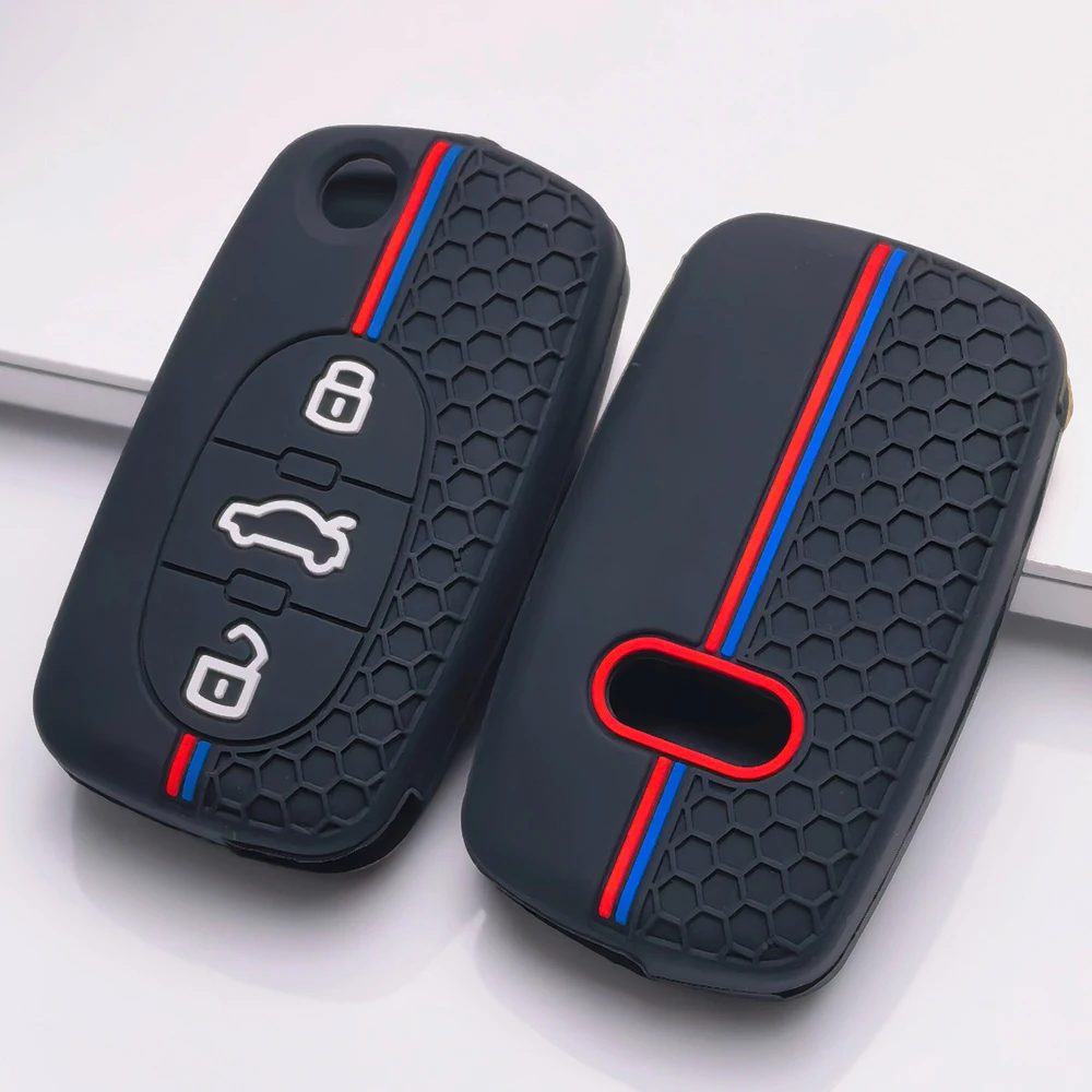Key Fob Cover for Audi A1 A3 A4 A6 Q3 Q7 TT S3 Anti-Scratch Shockproof Soft Grip Button Friendly Easy Install Car Accessory