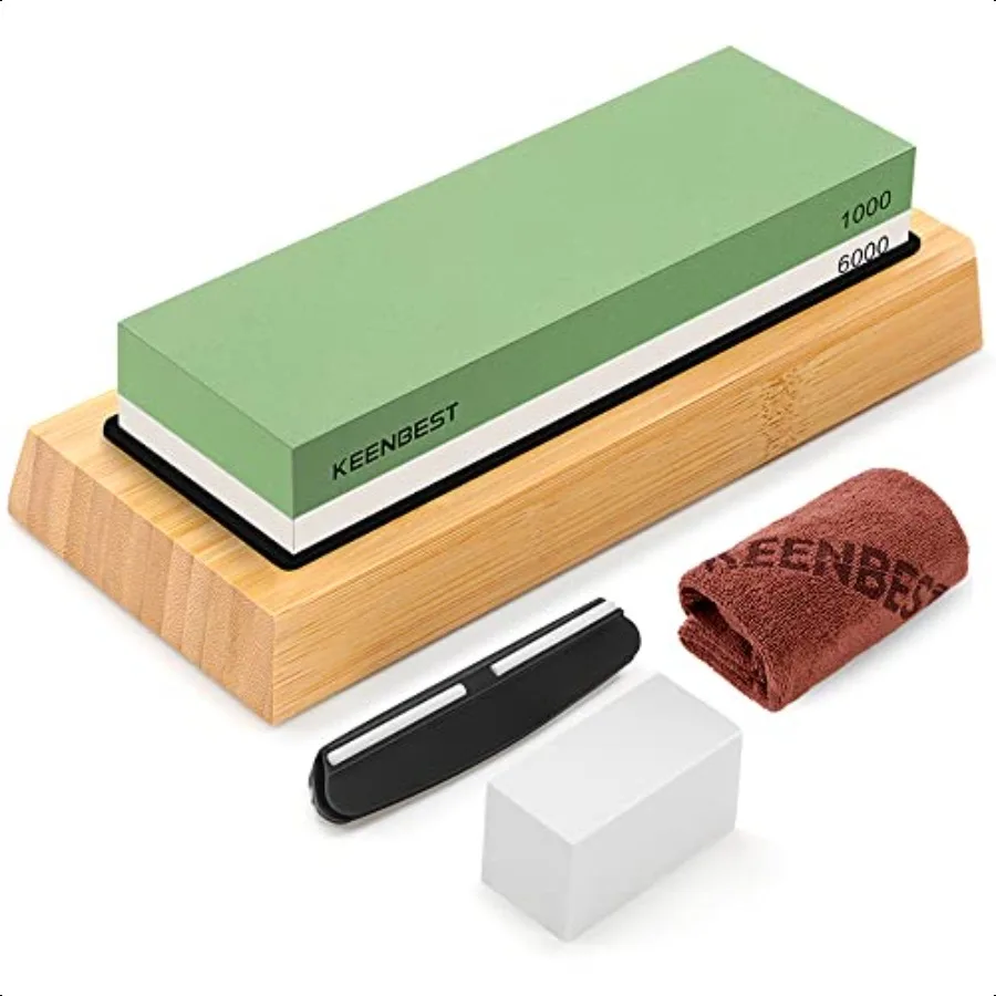 Piedra de afilar para cuchillos de cocina, grano 1000 6000, piedras para afilar, Kit de afilador de piedra húmeda de agua de 2 lados, cuchillos de piedra húmeda japonesa, afilador
