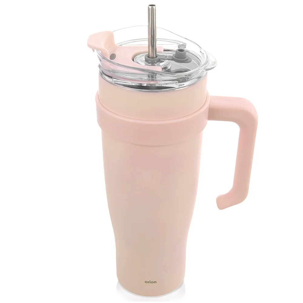 Thermische roze stalen mok met handvat TERMO 1,2 L