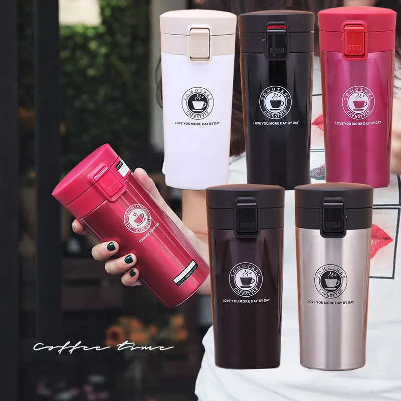 

500/380ml Stainless Steel Coffee Thermos Mug Thermos Bottle Leakproof Vacuum Flasks Coffee Cup Travel Portable Insulated Bottles