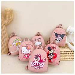 Disney-mochila Kawaii Sanrio para niños y niñas, Mini bolso escolar con dibujos animados de Minnie, bonito bolso de hombro, novedad de 2024