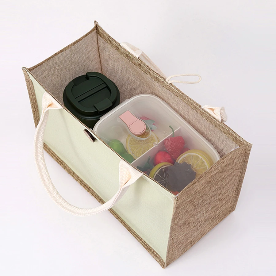 New linen handbag solid colour simple gift bag fashionable versatile shopping bag tote bag