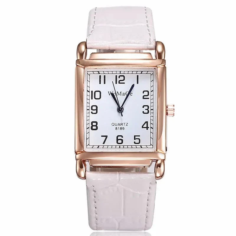 

2024 New Watches for Women Square Rose Gold Wrist Watches Fashion Leather Brand Watches Ladies Quartz Watch Clock Montre Femme