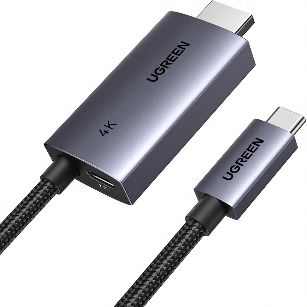 UGREEN USB C to HDMI Cable with 100W PD Fast Charging Adapter 4K 60Hz 2-in-1 Thunderbolt Unidirectional Type C to HDMI