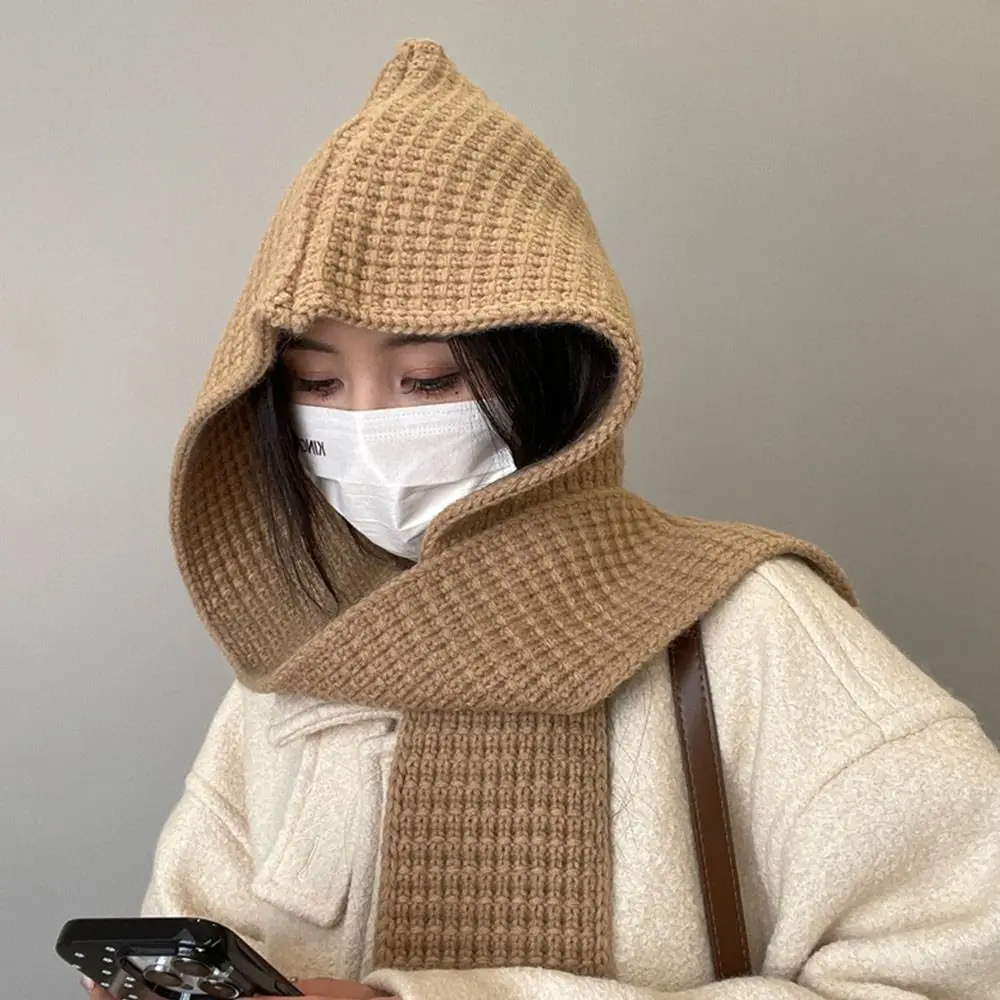 دائم محبوك المرأة بالاكلافا قبعة رشاقته الأذن حامي الشتاء وشاح قبعة غطاء الرقبة وشاح مقنعين قبعات شتاء دافئ