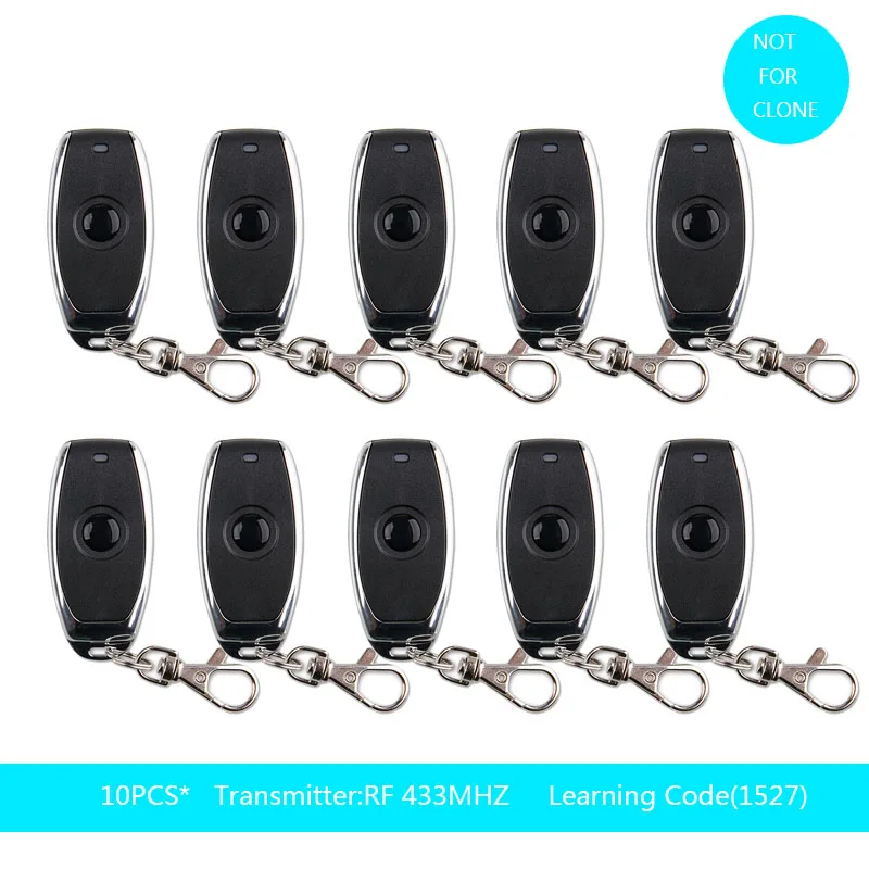 433 MHz RF Remote Control Learning Code 1527 EV1527 For Gate Garage Door Controller Alarm Key 433mhz Included Battery