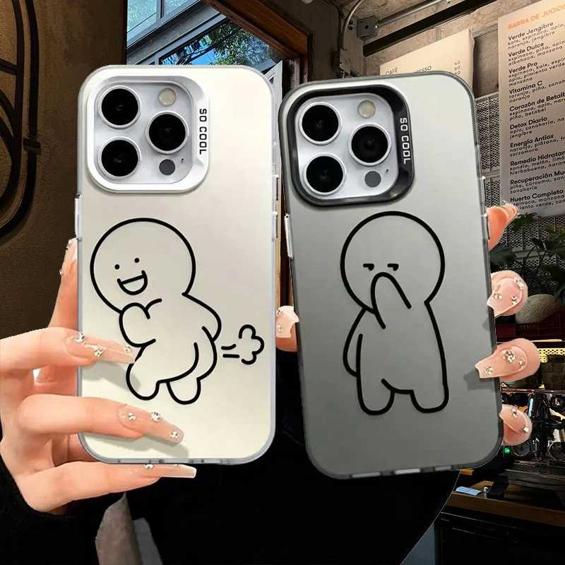 

Cute Stick Figure Meme Frosted Case for Samsung Galaxy S26 S25 S24 S23 Plus S22 Ultra S21 S20 FE A57 A56 A55 A54 Acrylic Cover