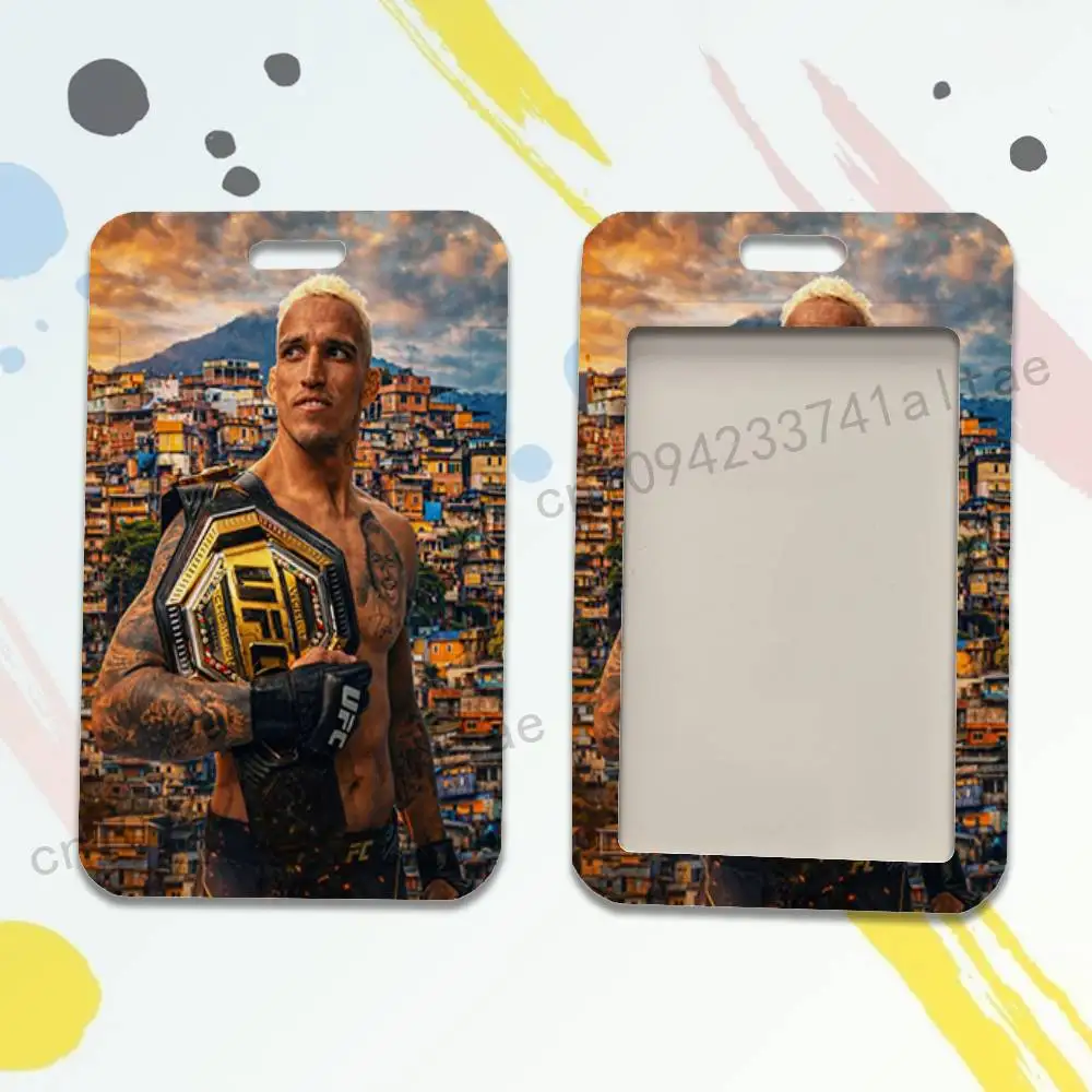 C-Charles U-Ufc Oliveira Card Holder Durable With Carabiner Name Tag Vertical ID Badge Holders Credentials Protection view 6