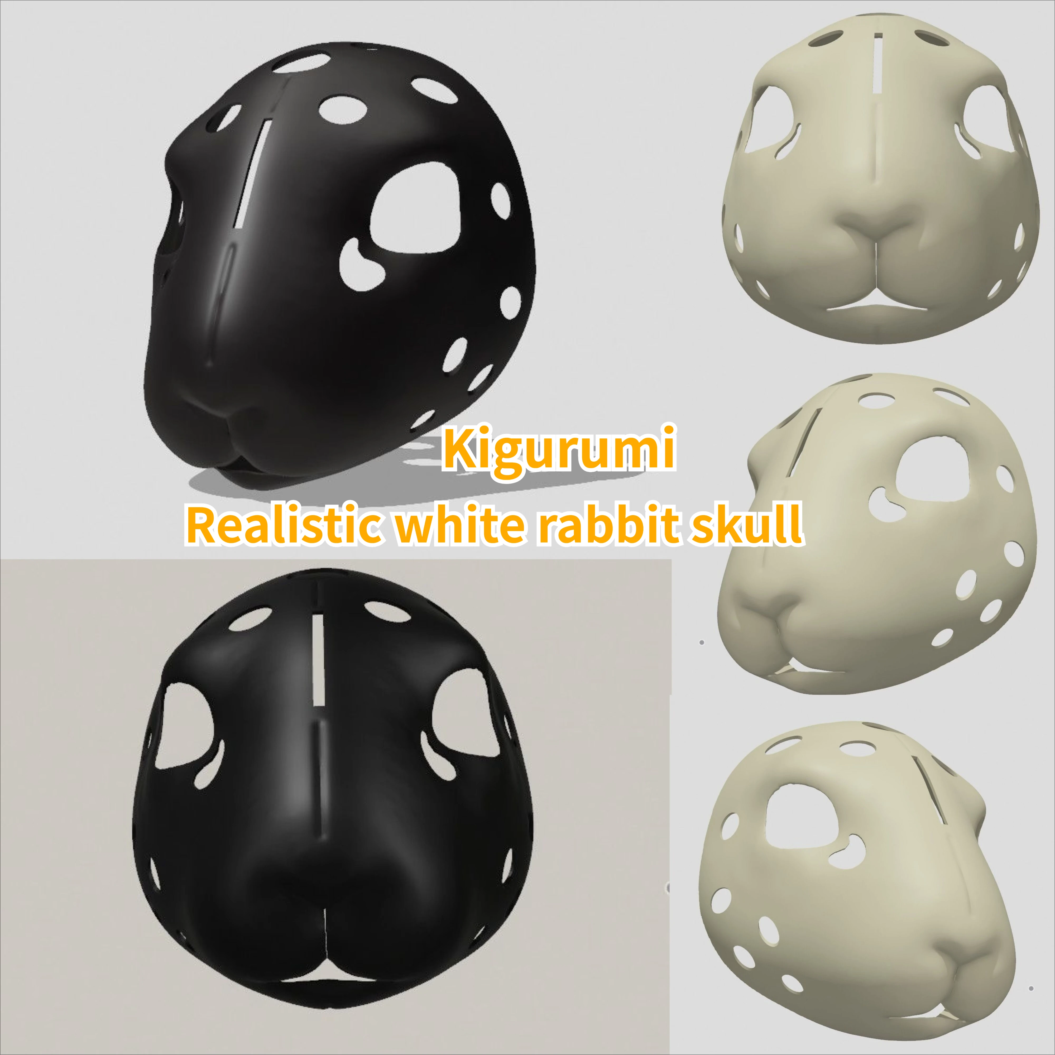 

Kigurumi Base Mask Half Realistic Animal Rabbit Mouse Skull Kigurumi Headbase Mask Fursuit Animal Suit Skull DIY Accessories