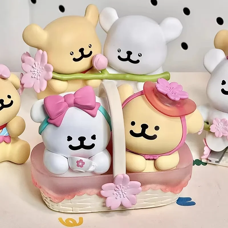 

Romantic Cherry Blossom Series Blind Box Cute Line Puppy Blossom Basket Doll Action Figure Mystery Box Surprise Toy Gift
