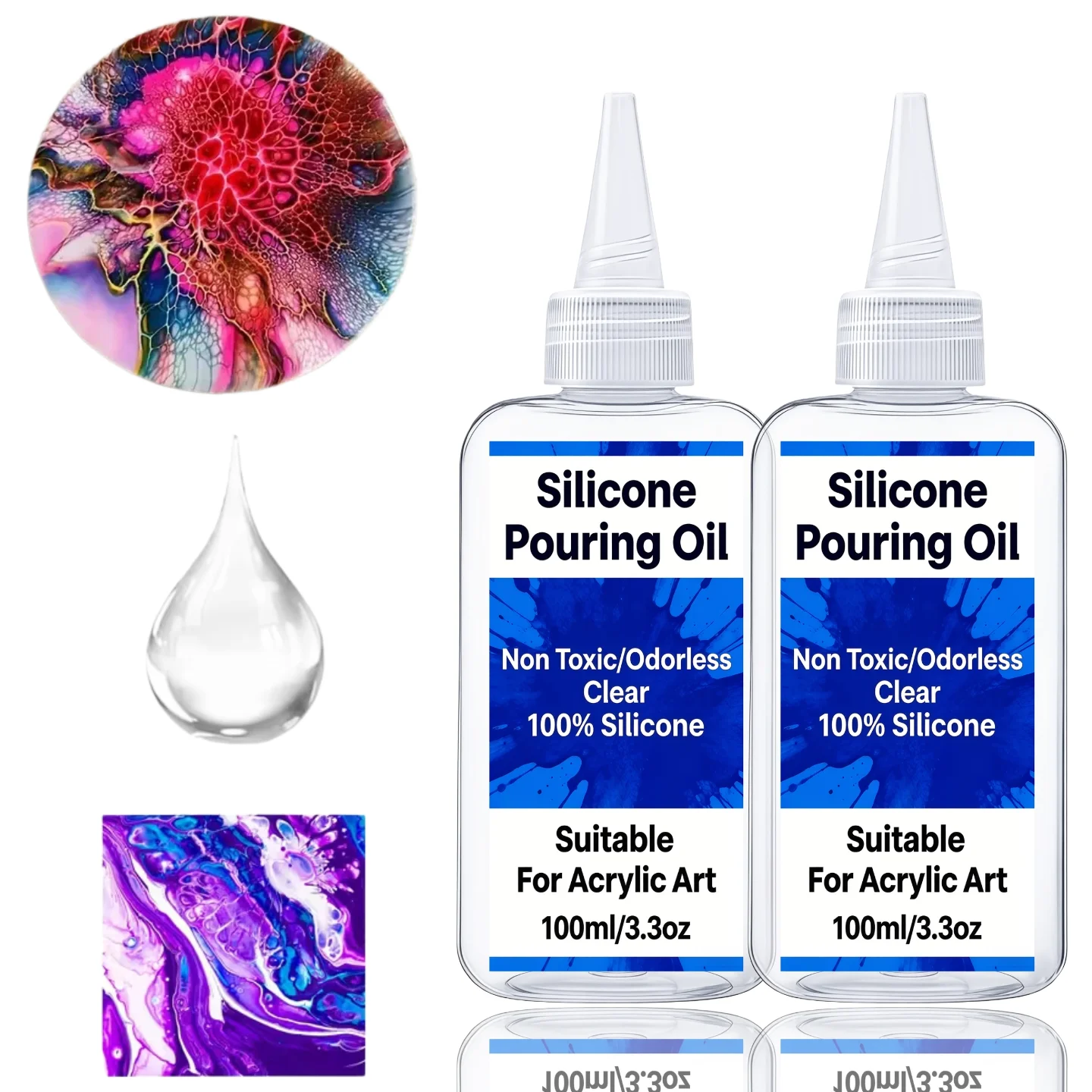 Pouring Oil for Art,Dramatic Cell Activator for Acrylic Paint Pour,100%Medium Compatible with All Painting Acrylic or Watercolor