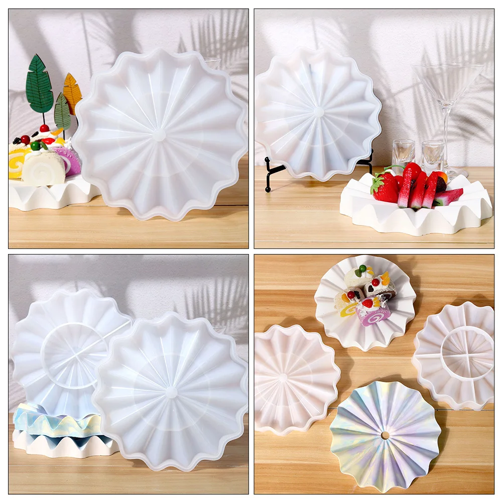

Wave Draining Tray Mold Silicone Snack Craft Diy Mold For Epoxy Resin Plate Making Serving Storage Tray Decorative Casting