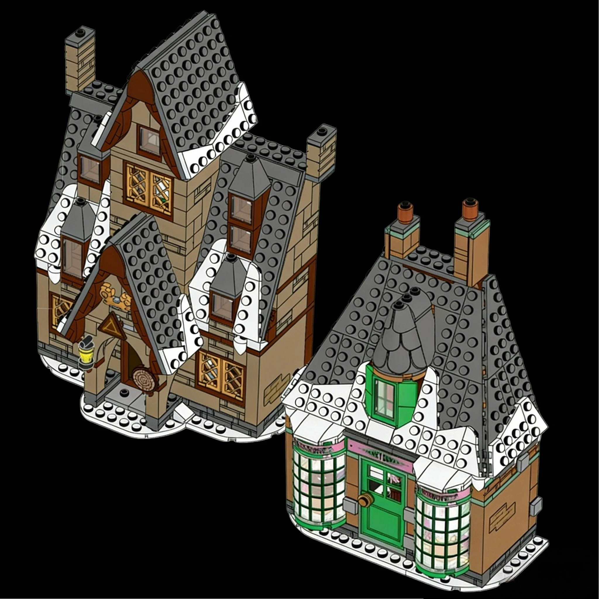 마법 마을 모델 76388 블록 세트 크리스마스 선물용 레고 호환 파티클, 851개