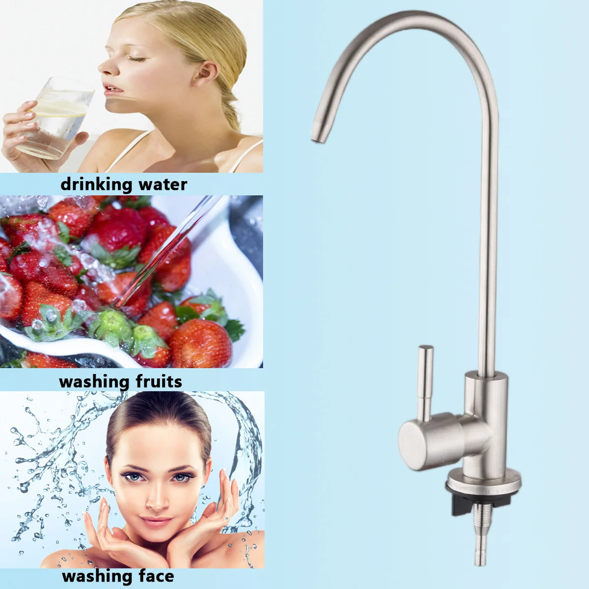 Water Filter Purifier Faucet, Lead-Free Filtered Faucet Fits Reverse Osmosis Units or Water Filtration System Kitchen RO Faucet