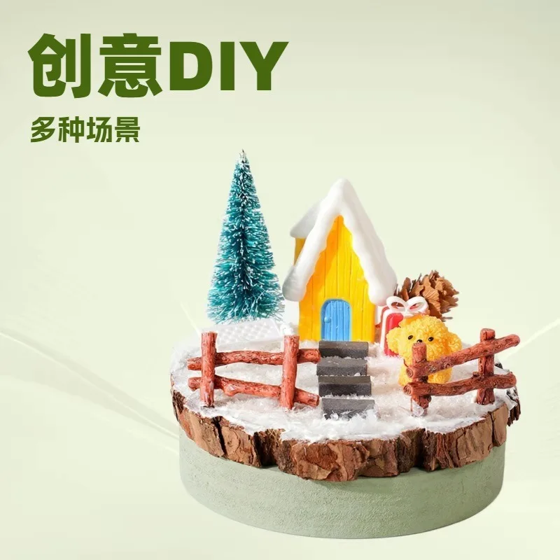 Creative DIY Micro Landscape Kit, Miniature Scene Ornament, Resin Decor Desktop Craft Set, Handmade Material Bag for Home Decor