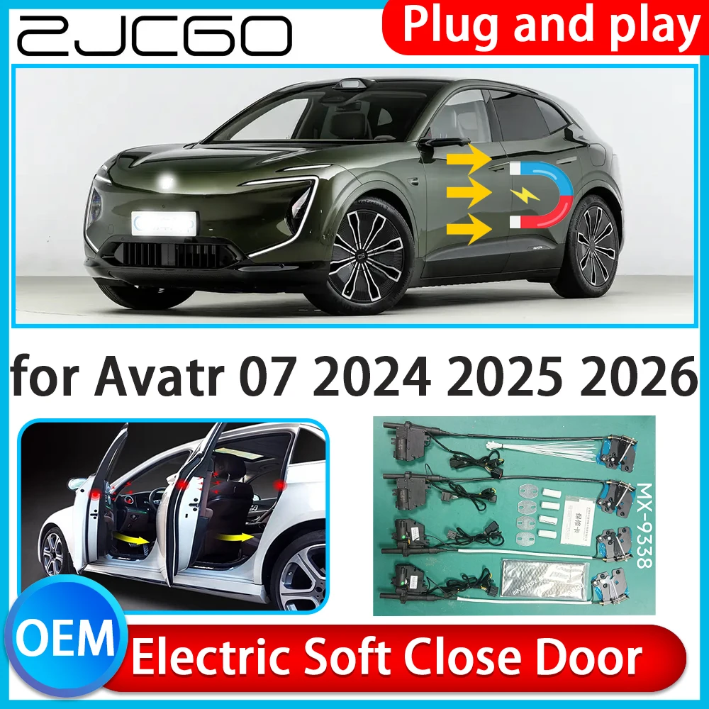 ZJCGO for Avatr 07 2024 2025 2026 Auto Pull Car Soft Close Kit Door Power Latch Electric Door Catch Soft Closing Assist Silent
