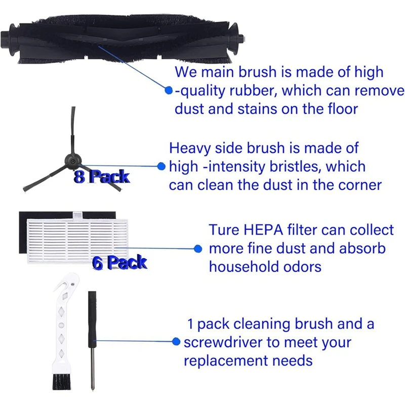 Сменные щеточные фильтры, подходящие для робота-пылесоса Ihome Autovac Nova Self Empty IHRV6-BLK, Ultenic T10