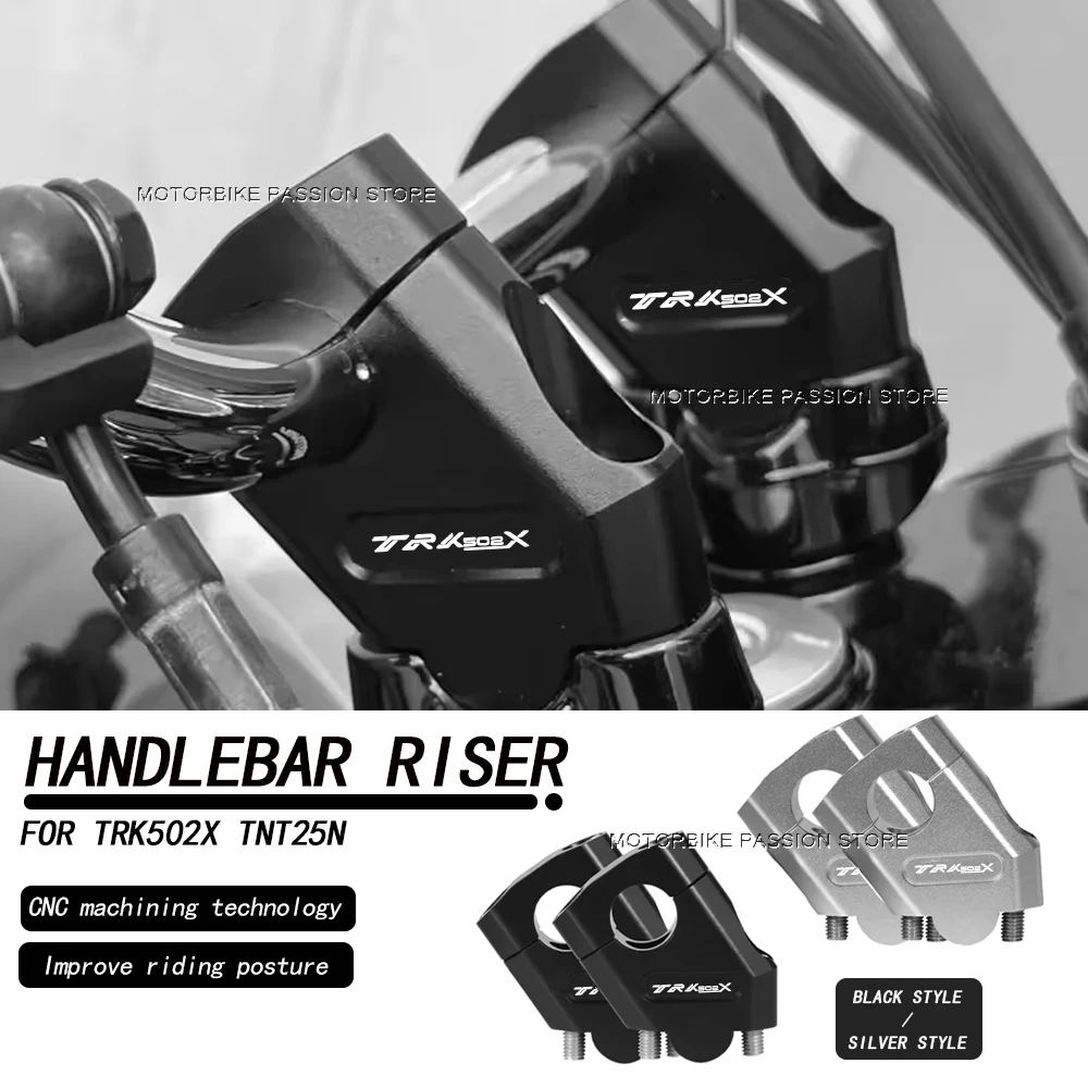 

For TRK502X TRK 502 TNT135 TNT25N Trail TRK Motorcycle Accessory Handlebar Riser Clamp CNC Handle Bar Lift Extend Adapter Mount