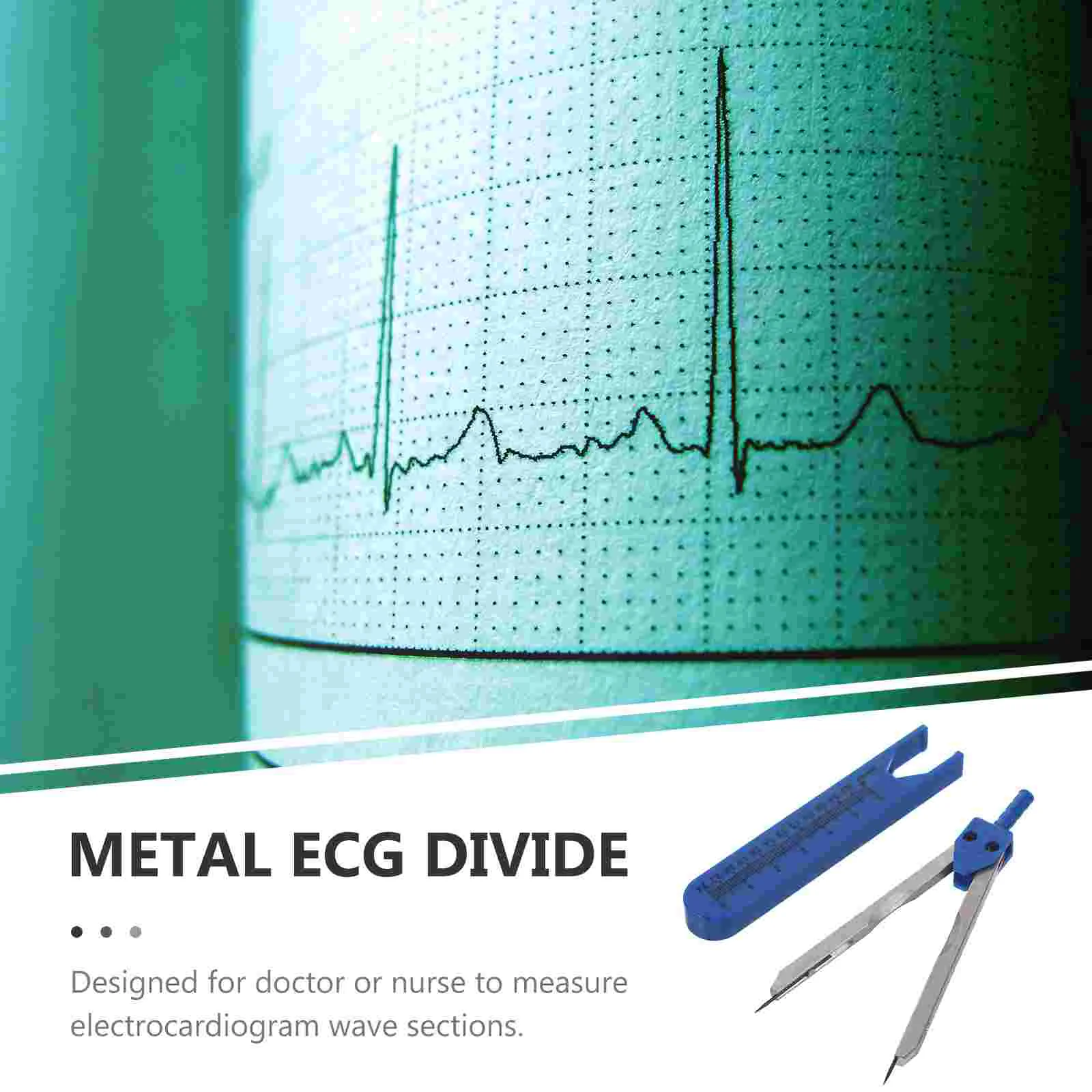 Divisor de medición de electrocardiógrafo para enfermería Electrocardiograma Dibujo Azul