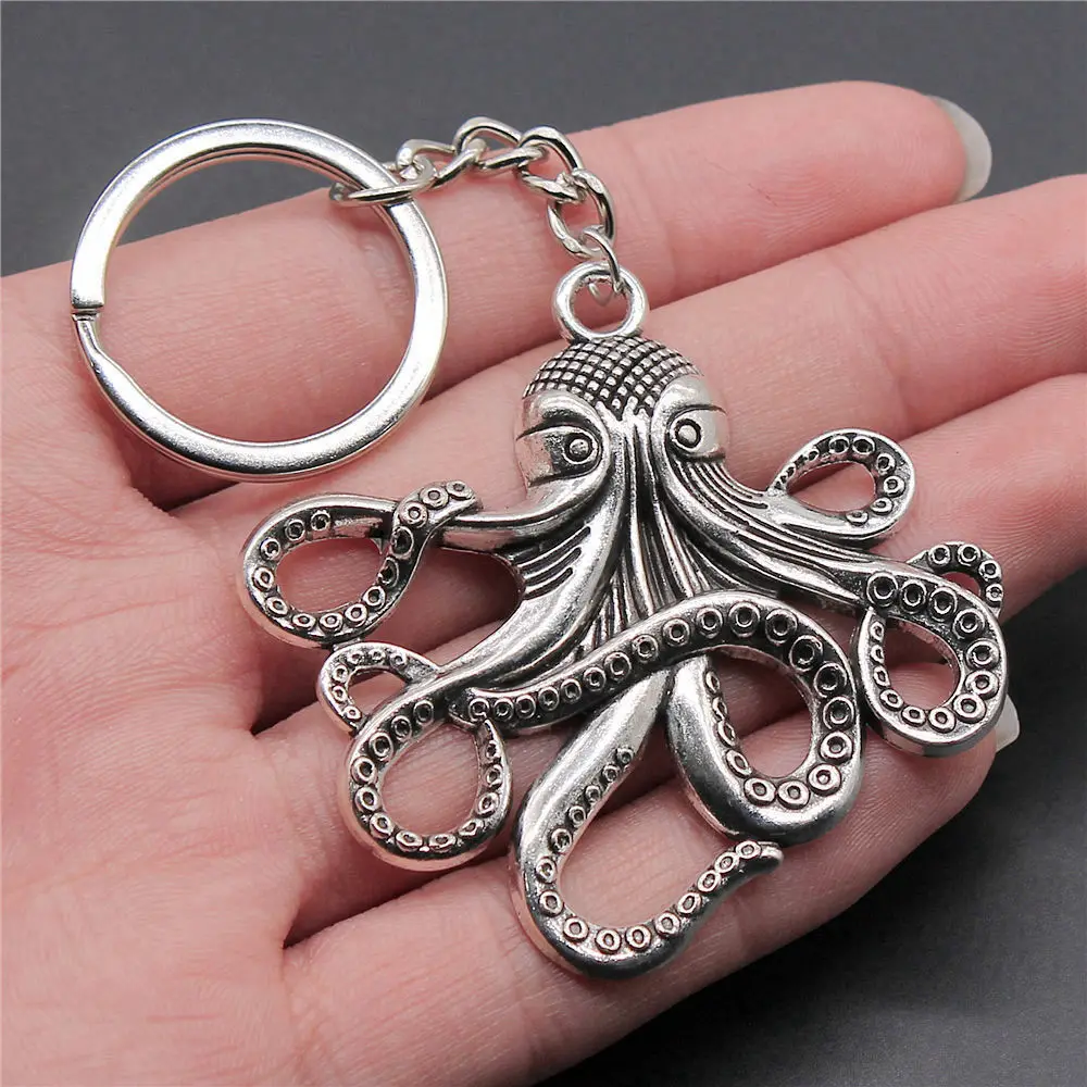 Seahorse Octopus Mermaid Keychains Nail Charms Handmade Jewelry Making Ring Size 28mm