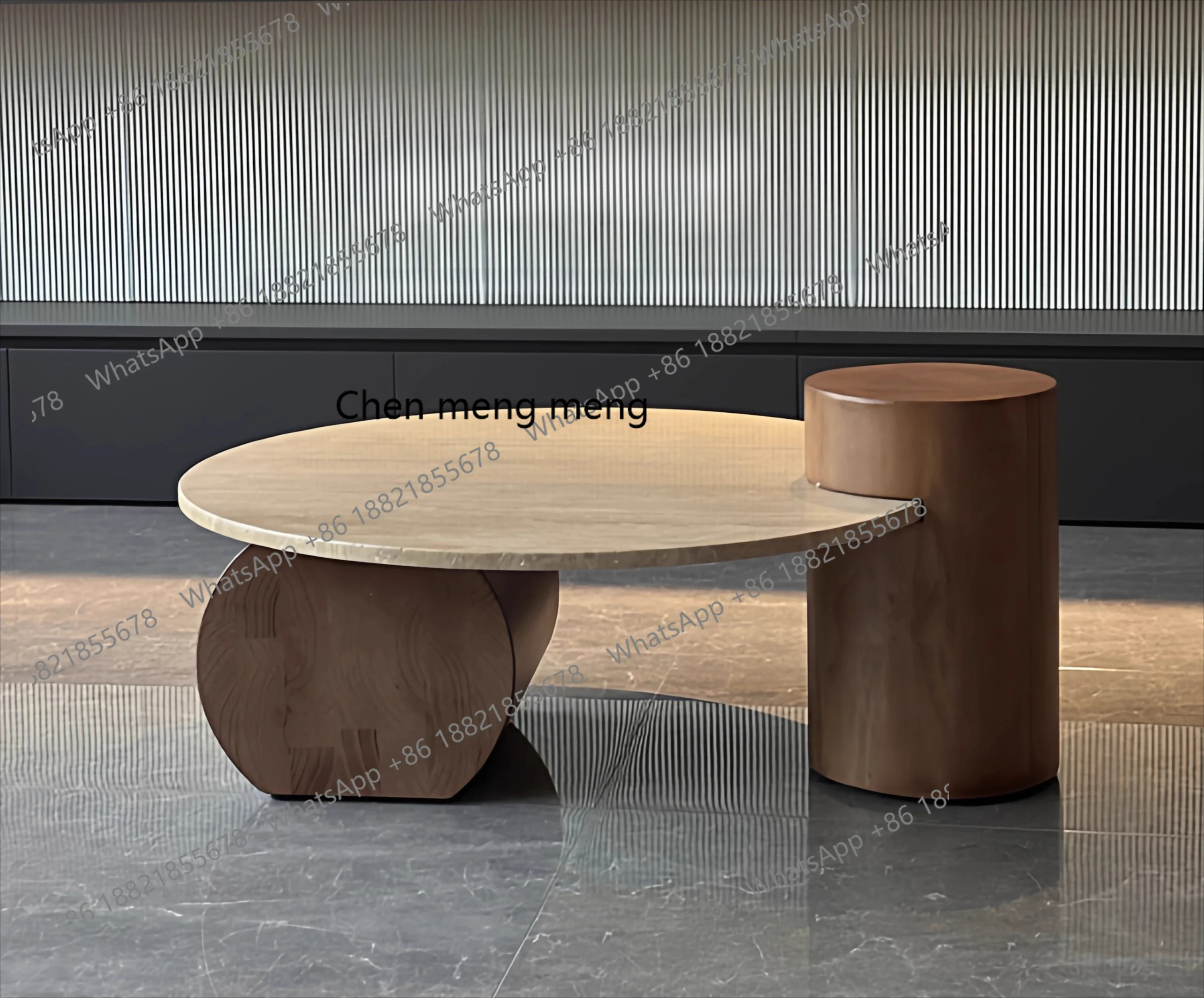 

X Medieval, solid wood round coffee table modern, art reception coffee table