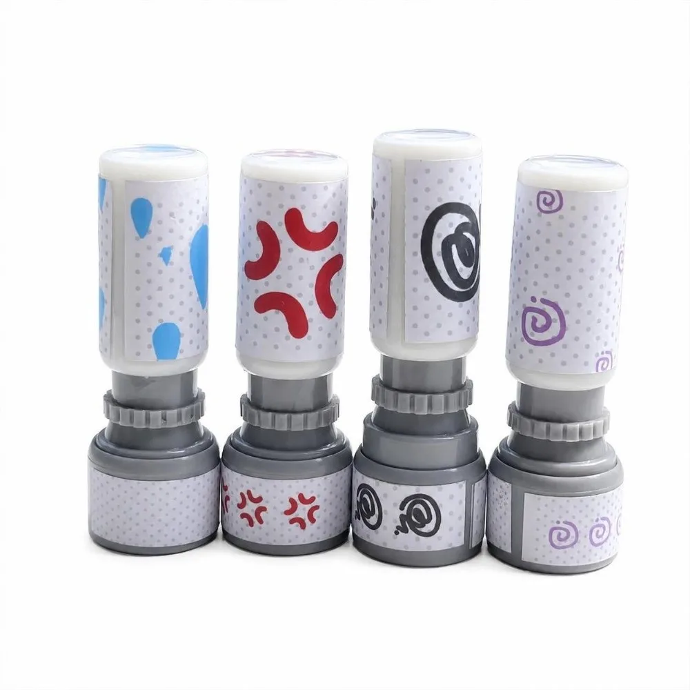 New Japanese Manga Mood Tracker Stamp Reusable Mini Hand Account Stamp Clock In Tool Creative Symbol Press Seal Scrapbooking