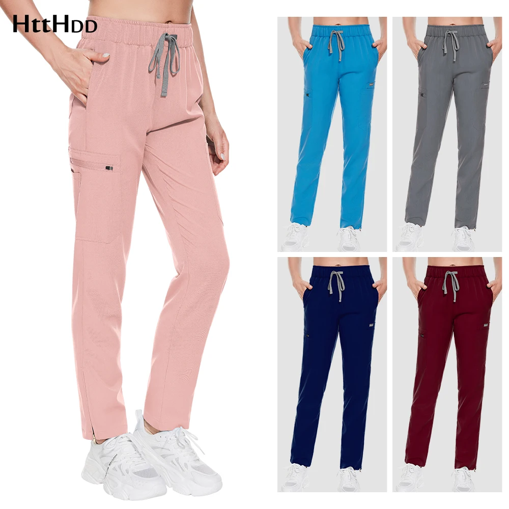 Pantalones de trabajo de belleza para hombres y mujeres, pantalones quirúrgicos médicos con cordón, limpieza de enfermería, accesorios médicos, Spa, moda