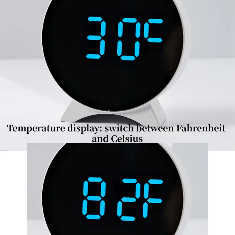 LED منبه رقمي على مدار الساعة تاريخ الأسبوع عرض درجة الحرارة سطوع قابل للتعديل 2 أجهزة إنذار الوضع الليلي الجدول 12/24H ساعة إلكترونية