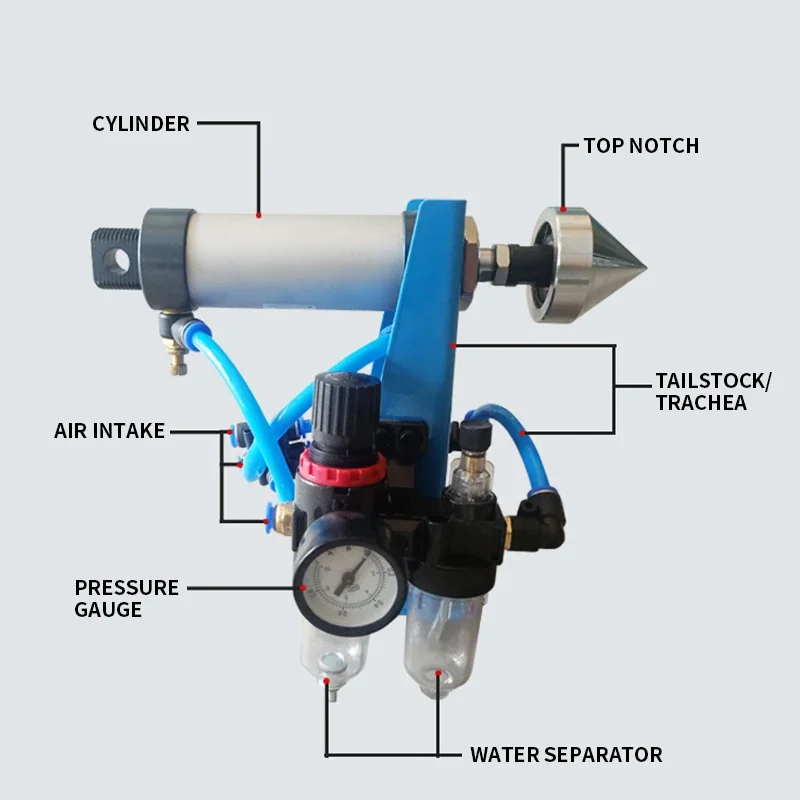 Pneumatic Tailstock Air Power Tip Assemble Jacking Device Pneumatic Thimble Positioner Set For Welding Rotate